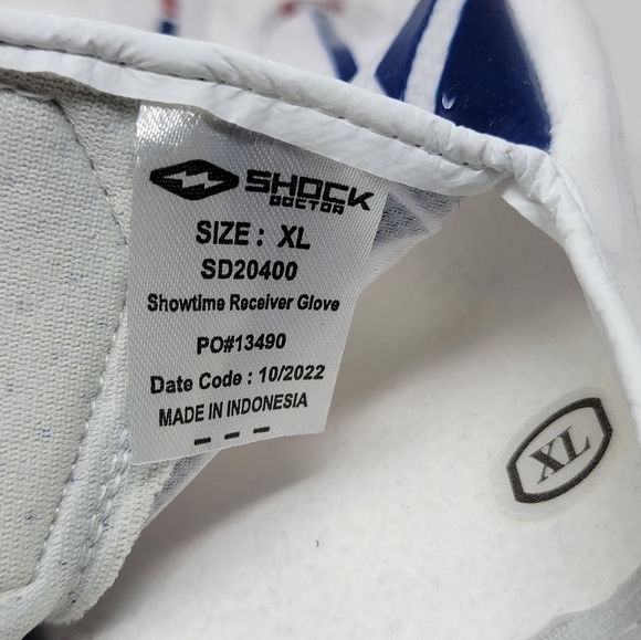 Shock Doctor SHOWTIME Receiver Gloves Stars & Stripes Red/White/Blue Size Multi - Picture 4 of 7